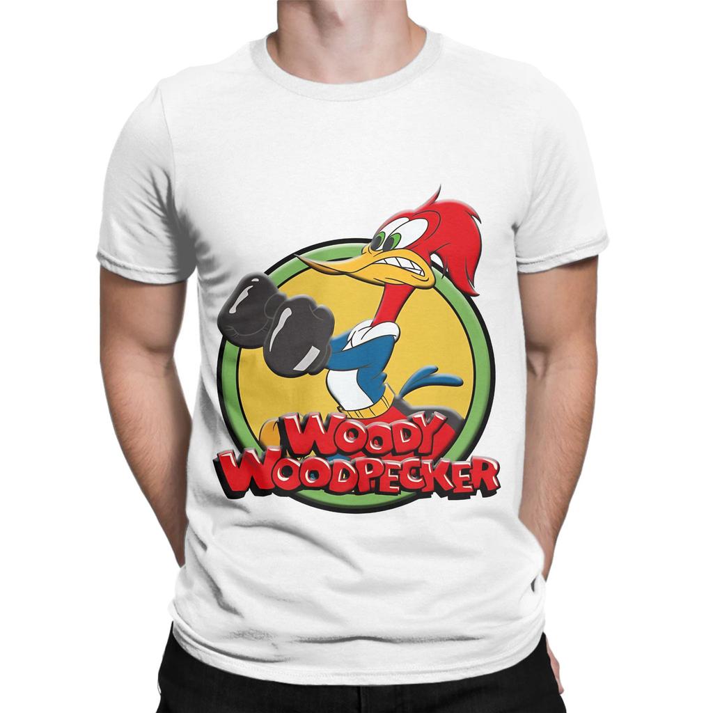 Woody Woodpecker Circle Poster Funny 100 Cotton TShirt Woody Woodpecker Tops Tees For Unisex