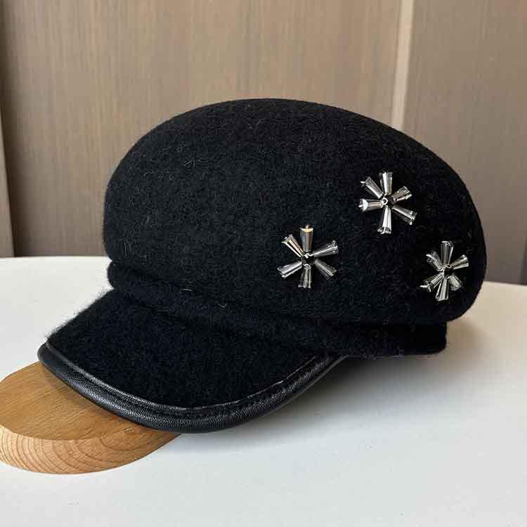 Hat Women's Autumn and Winter Wool Cap British Casual Felt Hat Versatile Fashion Foreign Style Beret Show Small Face