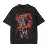 Halloween La Casa (The Evil Dead) Harajuku Maglietta Oversize in Cotone da Uomo a Maniche Corte Halloween Estate Top Larghi Lavati Maglietta