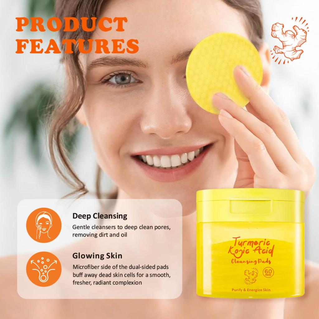 Cleansing Pads Kojic Cleansing Pads Helps Balance Skin Oil And Water Hydrating Remove Excess Keratin From The Body'S Skin 30ML