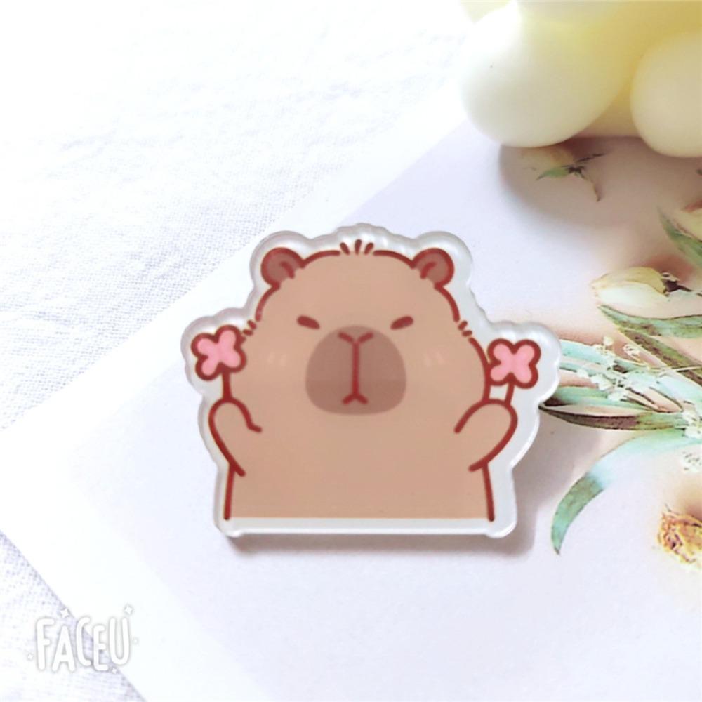 Cartoon Capybara Brooch Animals Cute Bag Pin Fashion Capybara Acrylic Badge