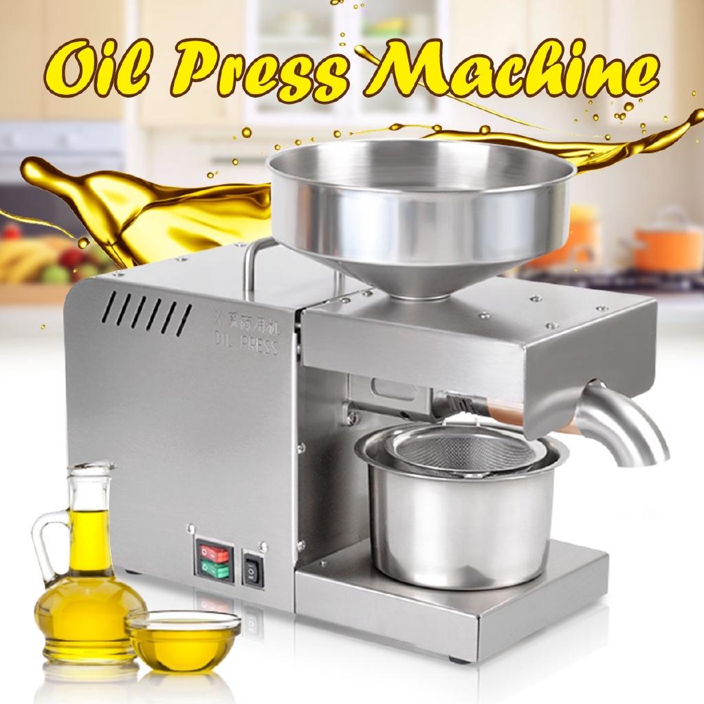 220V Oil Press EU Plug Small Business Equipment Machine Stainless steel oil pressure Peanutss Sesame Nut Oil extractor
