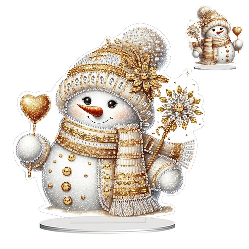 5D DIY Diamond Painting Ornament Christmas Snowman Xmas Tree Diamond Embroidery Christmas Decoration Mosaic Diamond Art Kit