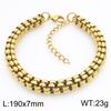 KALEN Gold Color Double Row Stainless Steel Bracelet for Men Hip Hop Cuban Link Necklace Extension Thick Waterproof Jewelry Gift