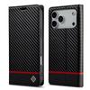 Carbon Fiber Wallet Flip Phone Case with Card Slots Holder for iPhone 17 Air 16E 15 14 13 12 11 Pro Max XS XR PU Leather Cover