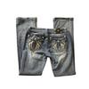 FlowStreet Jeans Vintage Anni '90 Donna Y2K Nuovi Jeans Blu Tasca Ala Ricamata Hip Hop Harajuku Gotico Pantaloni Larghi Streetwear Pantaloni Donna