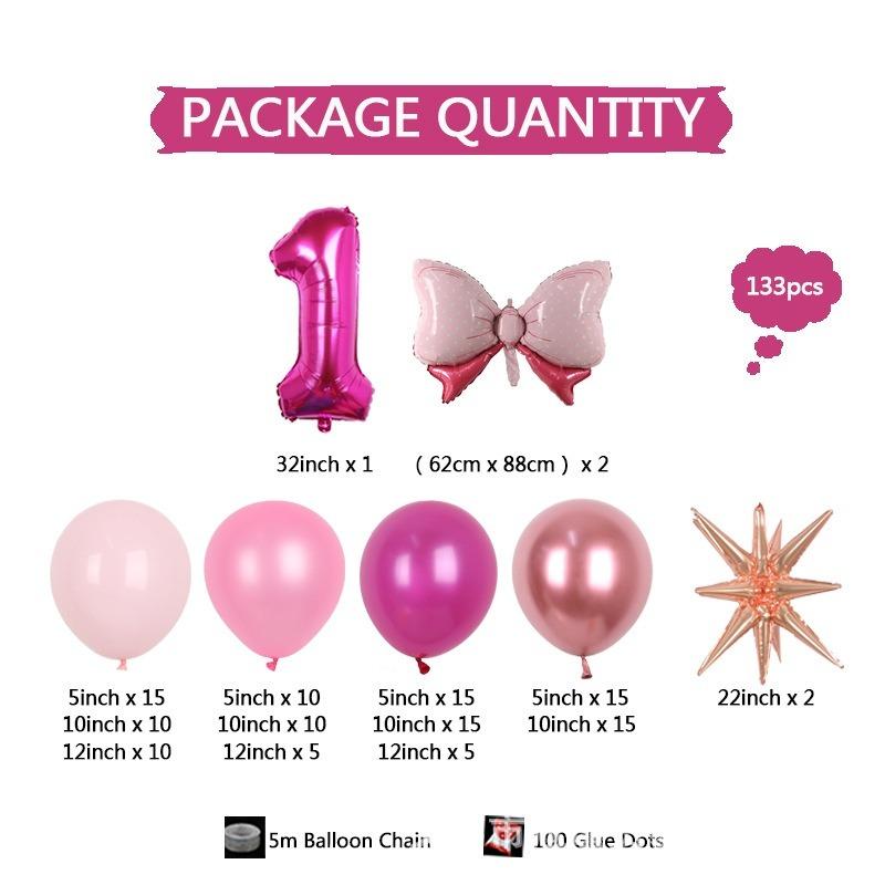 Pink Barbie Serie Schleife 81 cm Rosen-Geburtstagsthema Mädchen Valentinstag Innendekorationsset