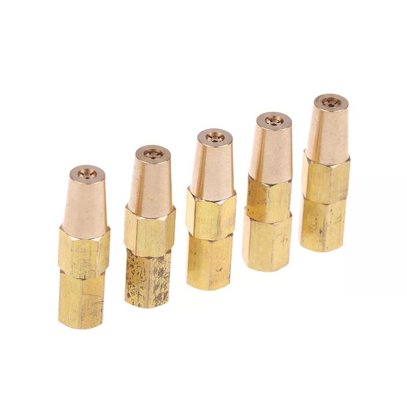 Copper Propane Welding Nozzle Tip Set - 0.5/0.6/0.7/0.8/0.9mm Replacement Parts for H01-2 Gas Welding Torch Holder Accessories