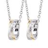 [Aloha Lokahi] Hawaiianischer Schmuck Partnerhalsketten Edelstahl Kreuz Schriftrolle Ring Zweifarbiger Anhänger Silber Gelbgold Accessoires [Gelbgold & Gelb