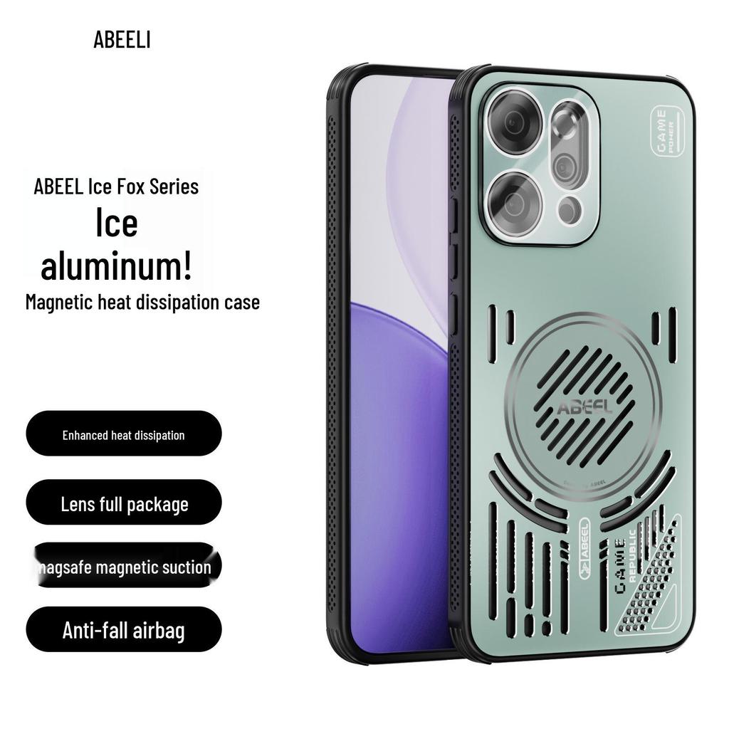 OPPO Reno14 Pro Ice Aluminum Magnetic Protective Phone Case with Heat Dissipation and Drop-Proof Design