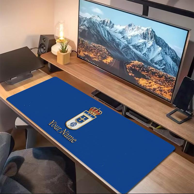 Real Oviedo Custom Name Large Size Mouse Pad Large Gaming Table Cushion Non-slip Laptop Tablet Big Mousepad XXL Mat Mini PC Playmat With Lock edge