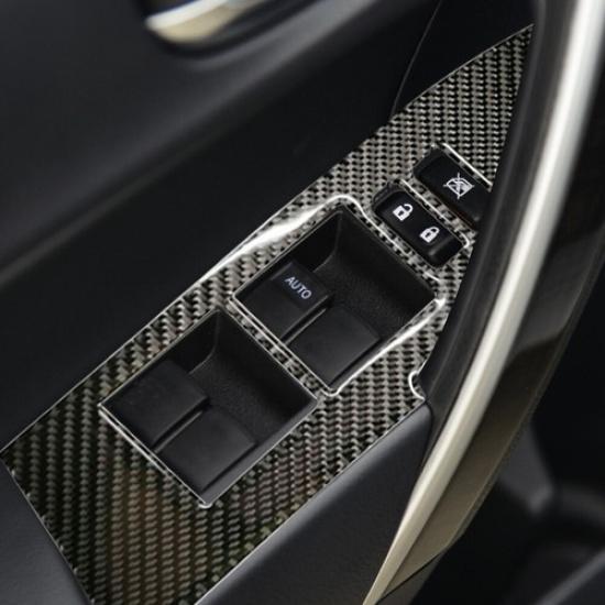 4X For Toyota Corolla 14-18 Carbon Fiber Window Lift Switch Panel Cover Trim-W