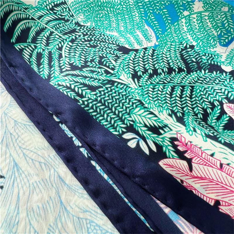 110*110 cm Quadratischer Seidenschal Damenmode Bedruckter kleiner Halsschal Büro Damen Haargürtel Folar Taschentuch Damen Taschentuch Schal Schal