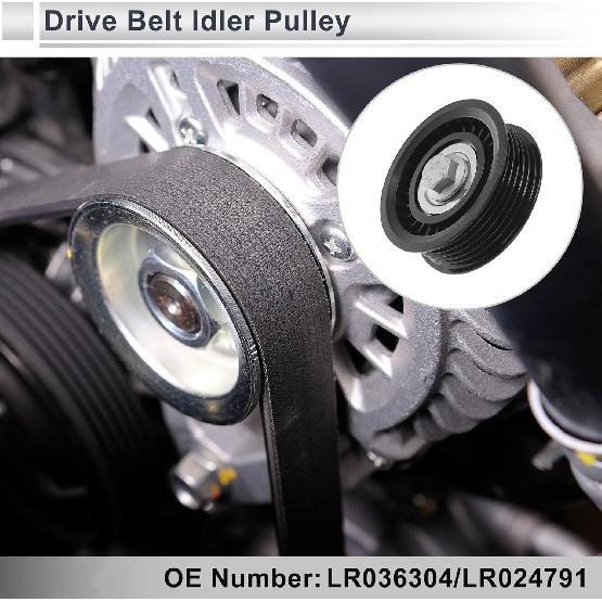 Keilriemenspannerrolle für Land Rover Range Rover 2012-heute Keilriemenspannerrolle mit Schraube Unterlegscheibe Nr. LR036304/LR024791 Schwarz 1 Stück