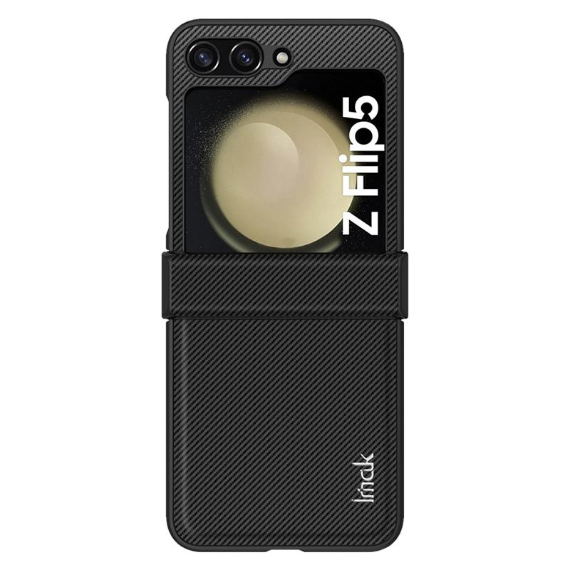 IMAK Ruiyi Series for Samsung Galaxy Z Flip5 5G Phone Cover Carbon Fiber Texture PC+PU Leather Phone Case