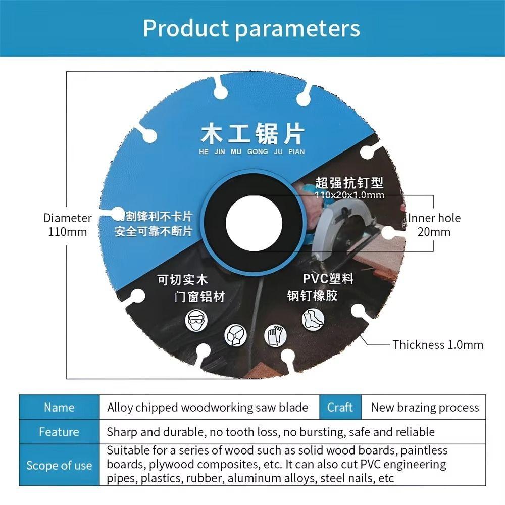 New 110mm Wood Cutting Disc Circular Blue Grinding Cutting Blade Ultra-thin Saw Blade Wood PVC Steel Rubber