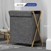 Solid Wood Foldable Laundry Hamper: Large, Durable Storage Basket for Clothes in Laundry Room or Bathroom.