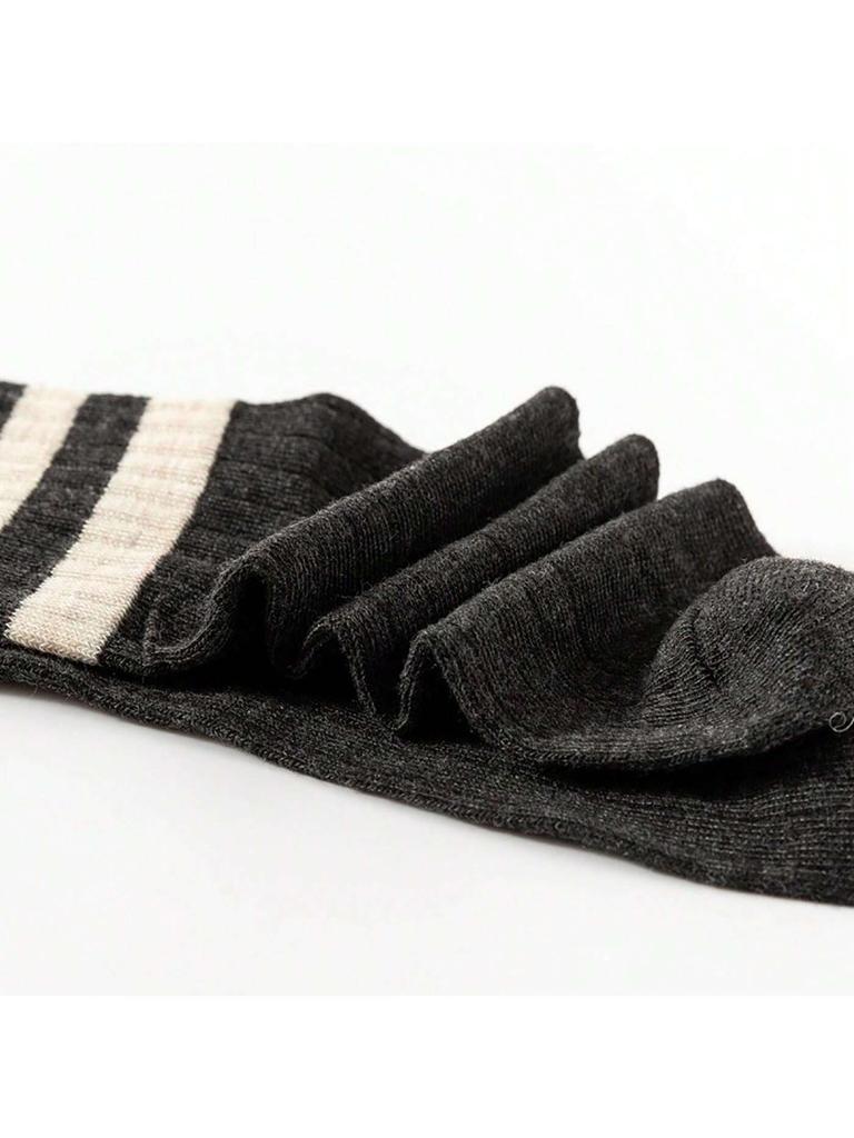 5 Paar Neue Koreanische Japanische Stil Damen Socken Lockere Socken Schulmädchen Harajuku Einfarbige Nadelstrick Gestreifte Freizeitsocken