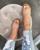 New Large Size Flat Bottom Casual Leopard Print Cross Type Women's Cool Slippers Large Size