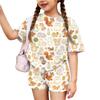 Kids Casual Short Sleeve Top and Shorts Set Animal Print Soft Comfortable Lightweight Summer Outfit for Boys and Girls