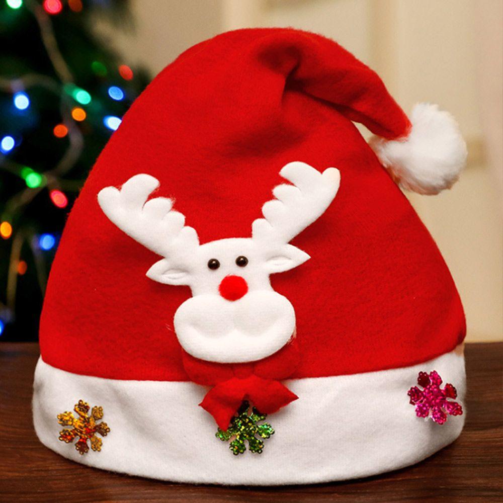 

Christmas Gift Lovely Classic Festival Supplies Plush Christmas Hat Santa Claus Cap 9