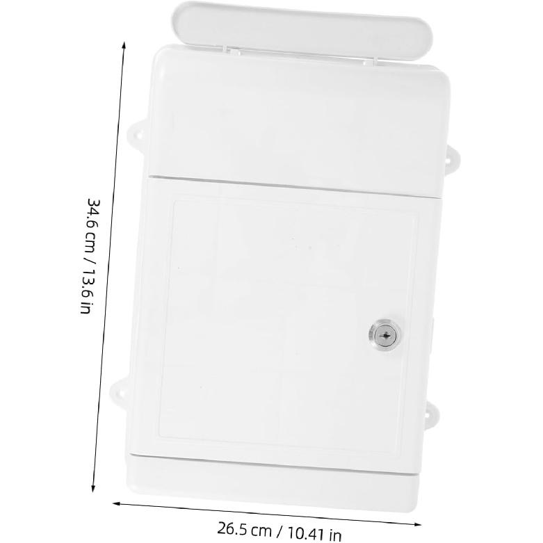 Angoily Lockable Wall Mounted Mailbox Suggestion Box with Keys Plastic Donation Ballot Box with Slot for Charity Cards Money Voting Collection