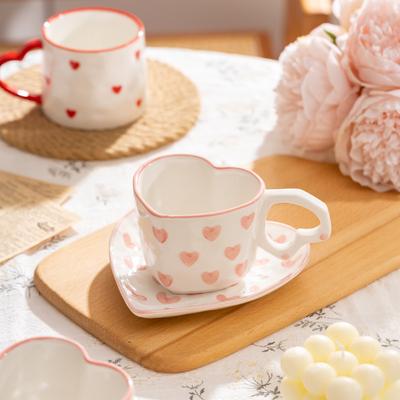 Middle East Style Coffee Tea Cup Creative Heart Cup Ceramics Milk Cups Porcelain Coffee Cups Wholesale Tableware Cups Gift