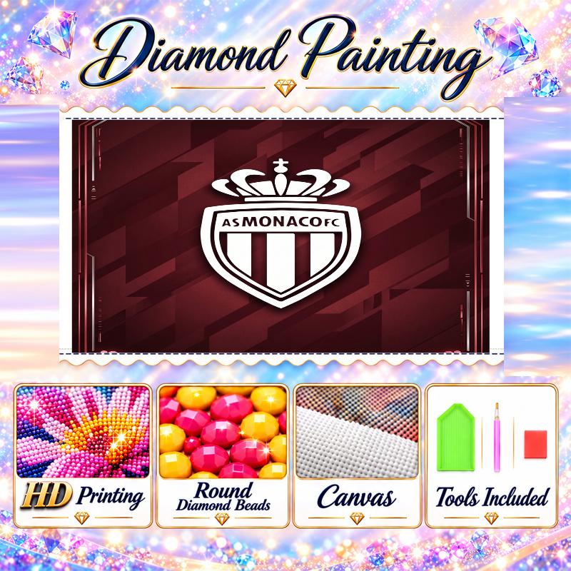 Monaco FC Diamond Painting Kit 5D Full Drill DIY Diamond Mosaic Wall Art Home Decor