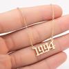 1980-2019 Birth Year Number Charm Pendant Stainless Steel Chain Necklace Jewelry