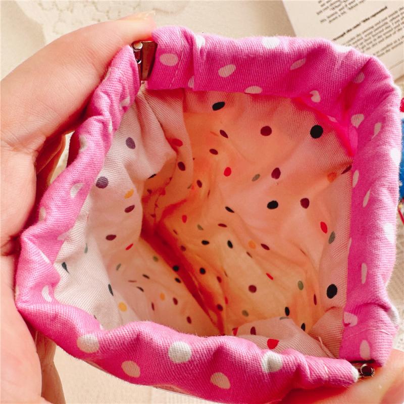 Cute Cartoon Quicksand Kt Cat Cosmetic Bag Portable Sanitary Napkin Storage Bag Lovely Lipstick Bags Travel Toiletry Bags