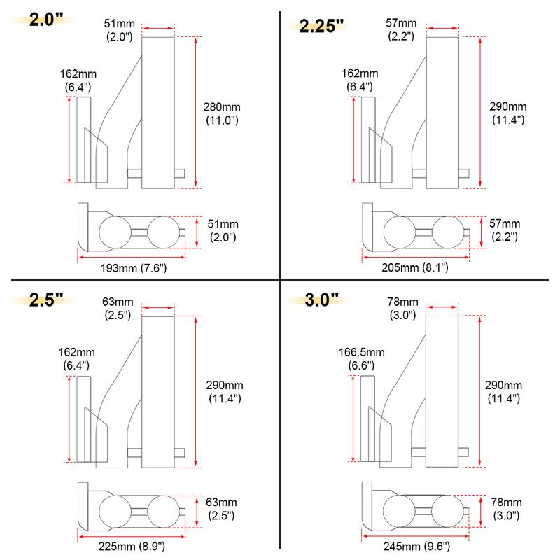 Universal Stainless Steel 304 2.0" 2.25" 2.5" 3" Dual-Valve Electric Exhaust Downpipe Cutout With Remote Wireless Accessories