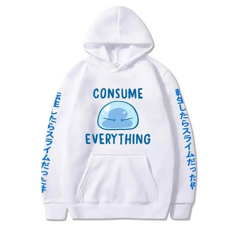 Esa vez que me reencarné como un slime Sudadera con capucha con estampado de anime Ropa de calle Sudadera unisex de moda para mujer Sudaderas de gran tamaño Sudadera con capucha