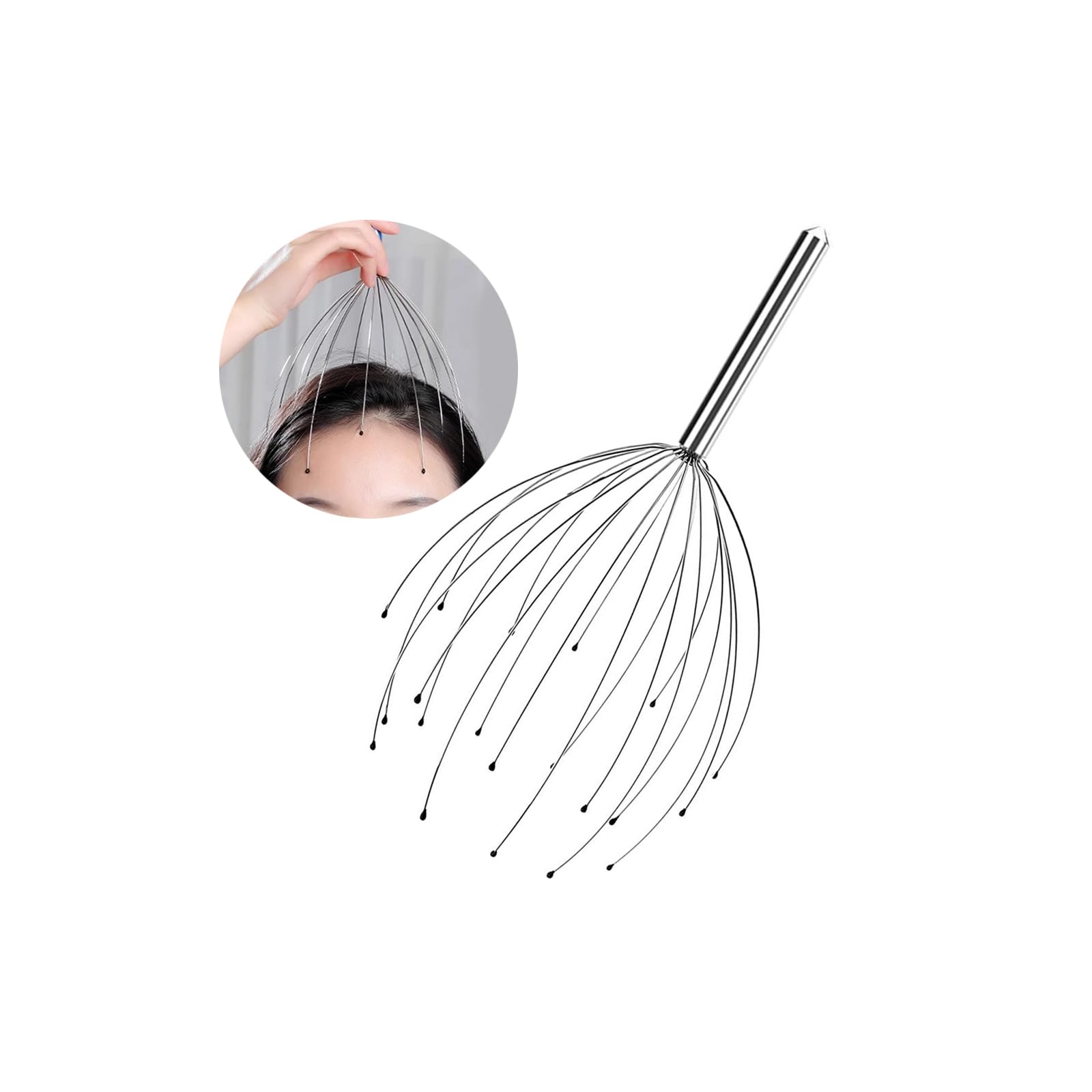 

Samcos Scalp 20 Finger Scalp Head Spa Stress Meridian Pressure Point Blood Circulation Scalp Tingling Portable Convenience Massage, Brush, Wire,