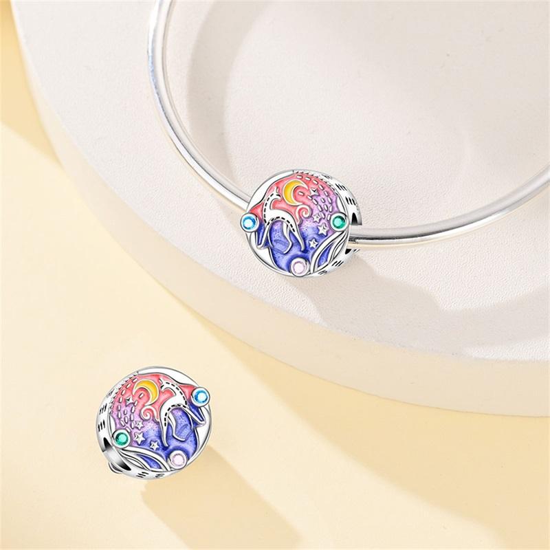 New Copper Designer Charms Fit Original Wrist Bracelet Necklace Diy Luminous Mystery Cats Jungle Bead Ladies' Choice Birthday Fine Jewelry