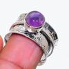 Natural Sage Amethyst Gemstone 925 Sterling Silver Jewelry Ring Size 7.5 AR-18855