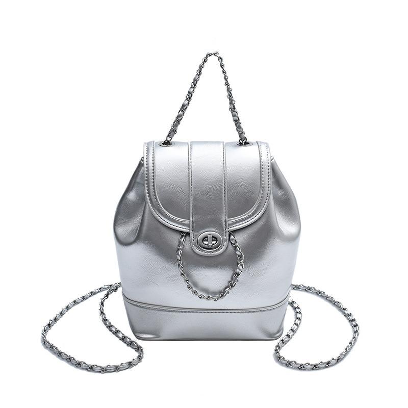 Premium Backpack Bag Women's Versatile Niche Chain Backpack Simple Texture Commuter Travel Mini Schoolbag