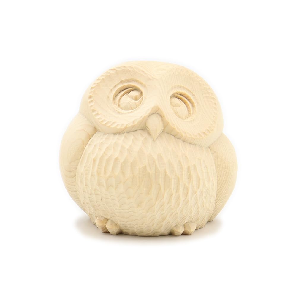 

special Buddha statue Owl height width depth High quality wood carving made of cypress wood 18244 Kurita s [Night Watchman] (total 6cm, 7cm, 6cm)