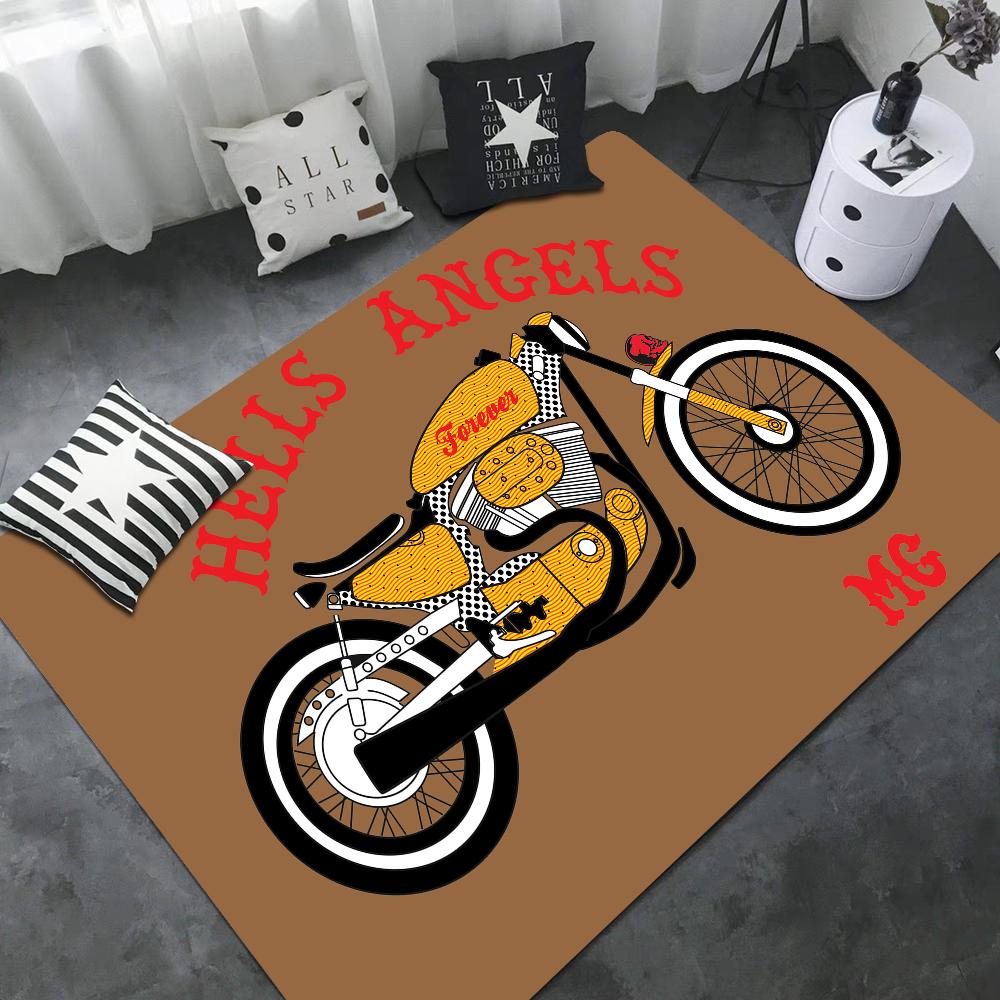 

Hell Angels Винтажний Принт Мотоциклетний Логотип Килимок для Дверей Нордичний Стиль Домашній Килимок для Дверей Ванна-Туалетні Килимки Спальня Килимки Біля Ліжка 60*90cm