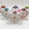 Metal Candy Boxes for Wedding Party Decorations Gift Bags with Ribbons Flower Souvenirs Gift for Guests Carriage Style