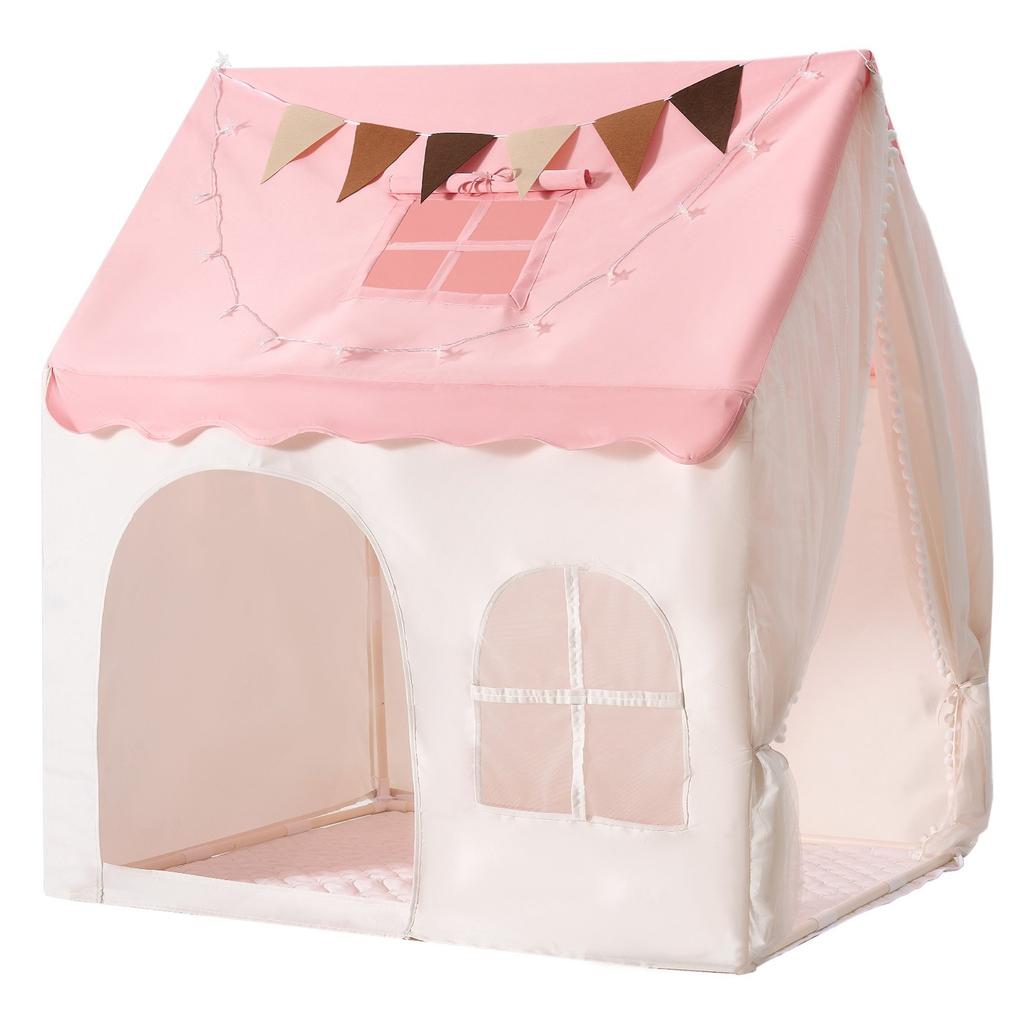VEVOR Kids Play Tent PVC Frame Playhouse for Kids with Padded Mat Pink, for Toddlers Girls Boys, Indoor & Outdoor, Reading Nook Nap Bed Tent