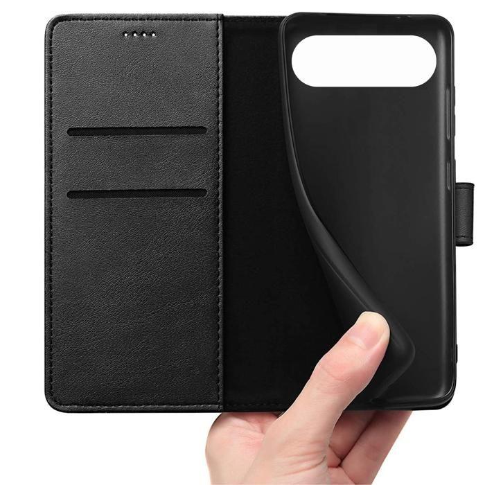Case - PHONILLICO - iPhone 17 AIR - Black Wallet - Semi-rigid - Leather Effect