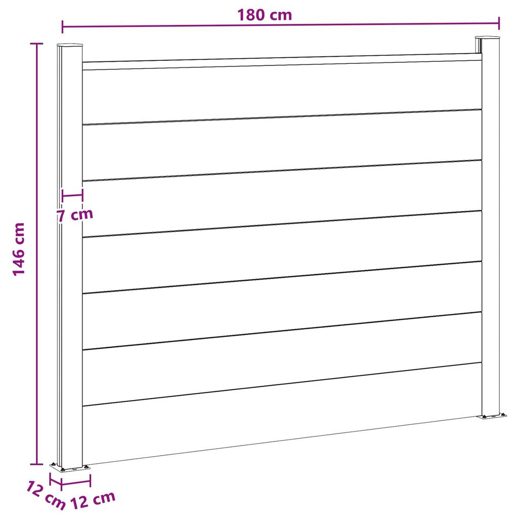 WPC and Aluminum Fence Panel Gray