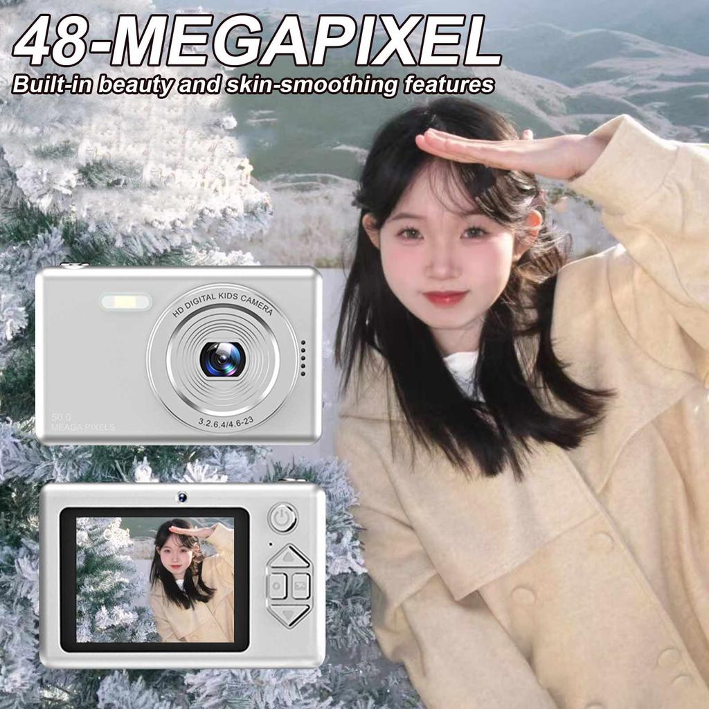 4K Digital Camera with Anti Shake Digital Point and Shoot Camera Portable Selfie Camera 48MP High Resolution for Kids Adult Gift
