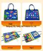 Teal Animal-Themed Montessori Sensory Busy Board Felt Bag Toy for Children