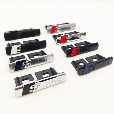 3D Metall Logo Sline Emblem Auto Kotflügel Seitenaufkleber Frontgrill Emblem Für A3 A4 A5 A6 A7 S3 S4 S5 S6 TT S Line Zubehör