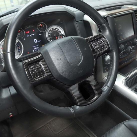 Dekorationspanel för ratt för Dodge Ram 1500 10-17 Kolfiber
