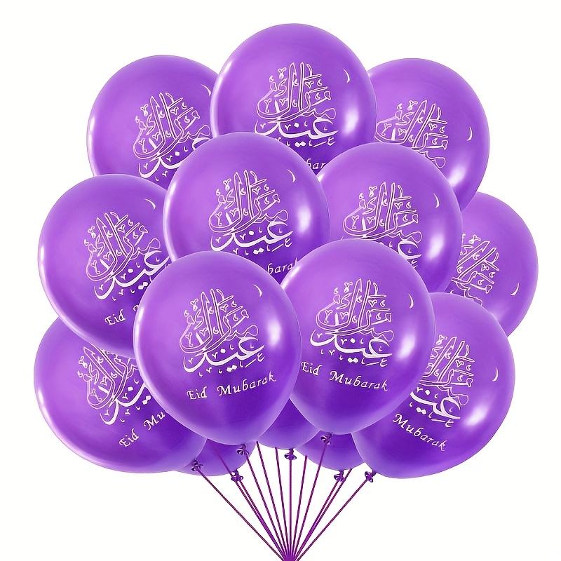 

15pcs 12inch Eid Mubarak Colorful Balloons Ramadan Home Decoration Latex Balloon Islam Muslin Kareem Festive Party Outdoor Decor 15pcs&12INCH фіолетовий