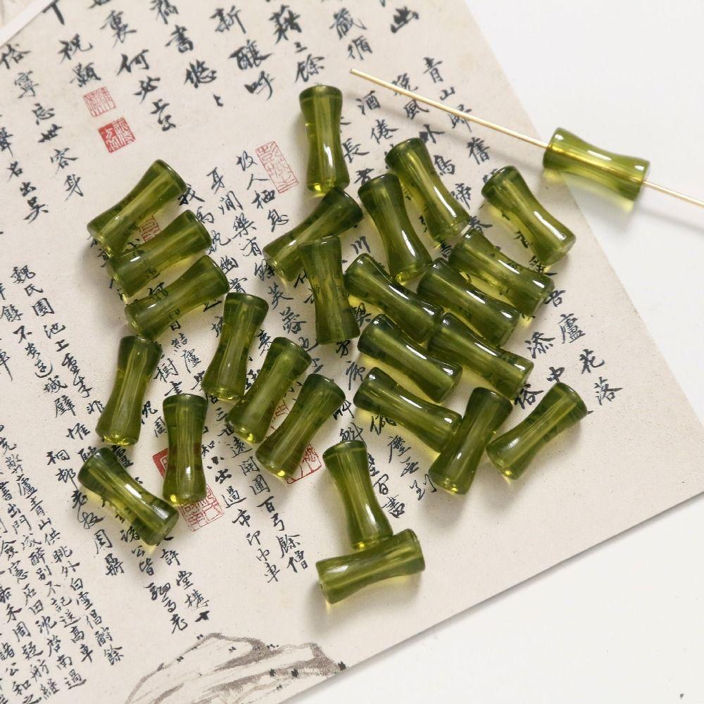 

10pcs/Bag Loose Beads Bamboo Shape Beads DIY Crafts Acrylic Beads Personality Lampwork Beads Women прозрачный/зелёный