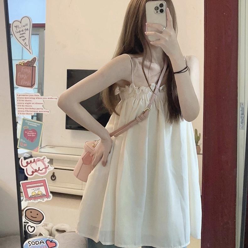 French Beauty Back Sling Vest Women's Outer Wear Summer 1111 New Inner Loose Tube Top Design Sleeveless Top