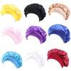 Sleep Cap Satin Bonnet Night for Head Cover Wide Elastic Band Sleeping Soft Adjustable Ribbon Strap Hair Turbans for Wom